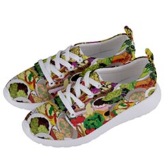 Eat Food Background Art Color Women s Lightweight Sports Shoes by Pakrebo