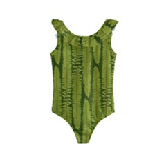 Fern Texture Nature Leaves Kids  Frill Swimsuit by Nexatart