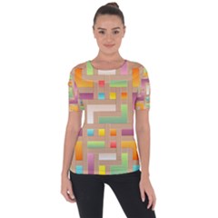 Abstract Background Colorful Shoulder Cut Out Short Sleeve Top by HermanTelo