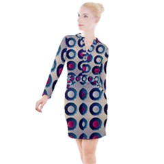 Background Colorful Abstract Button Long Sleeve Dress by HermanTelo