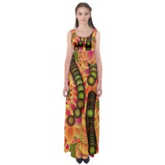 Abstract Background Digital Green Empire Waist Maxi Dress by HermanTelo