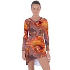 Eye Butterfly Evening Sky Asymmetric Cut-out Shift Dress by HermanTelo