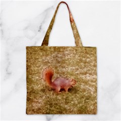 Squirrel Zipper Grocery Tote Bag by Riverwoman