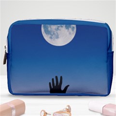 Moon Sky Blue Hand Arm Night Make Up Pouch (medium) by HermanTelo