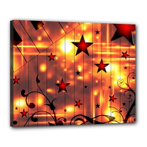 Star Radio Light Effects Magic Canvas 20  X 16  (stretched) by HermanTelo