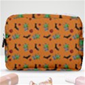 Halloween Witch Pattern Orange Make Up Pouch (Medium) View1