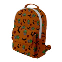 Halloween Witch Pattern Orange Flap Pocket Backpack (large) by snowwhitegirl