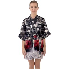 Winter Trolley Quarter Sleeve Kimono Robe by snowwhitegirl