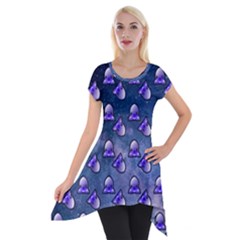 Kawaii Space Rocket Pattern Short Sleeve Side Drop Tunic by snowwhitegirl