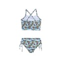 Cracked Doll Pattern Blue Girls  Tankini Swimsuit View2