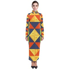 Background Geometric Color Plaid Turtleneck Maxi Dress by Mariart