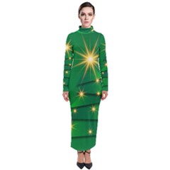 Christmas Tree Green Turtleneck Maxi Dress by HermanTelo