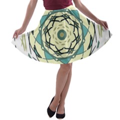 Circle Vector Background Abstract A-line Skater Skirt by HermanTelo