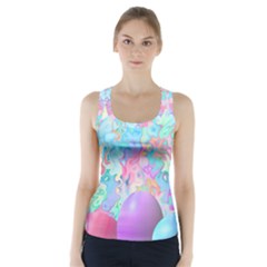 Eggs Happy Easter Rainbow Racer Back Sports Top by HermanTelo