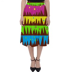 Illustration Abstract Graphic Rainbow Classic Midi Skirt by HermanTelo