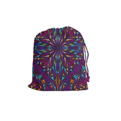 Kaleidoscope Triangle Curved Drawstring Pouch (medium) by HermanTelo