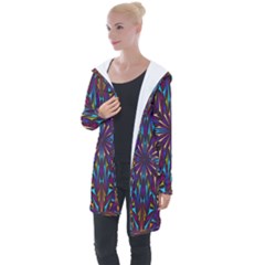 Kaleidoscope Triangle Curved Longline Hooded Cardigan by HermanTelo