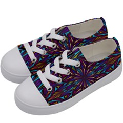 Kaleidoscope Triangle Curved Kids  Low Top Canvas Sneakers by HermanTelo