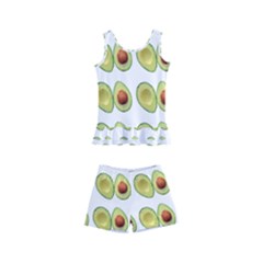 Pattern Avocado Green Fruit Kids  Boyleg Swimsuit by HermanTelo