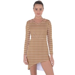 Pattern Gingerbread Brown Tree Asymmetric Cut-out Shift Dress by HermanTelo