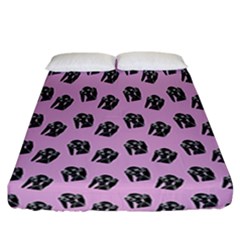 Girl Face Lilac Fitted Sheet (california King Size) by snowwhitegirl