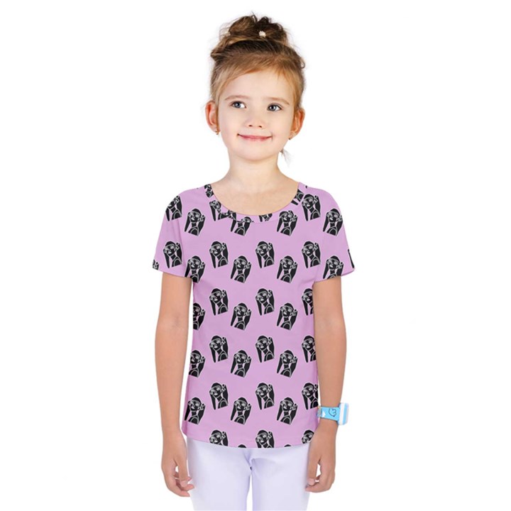 Girl Face Lilac Kids  One Piece Tee