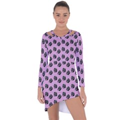 Girl Face Lilac Asymmetric Cut-out Shift Dress by snowwhitegirl