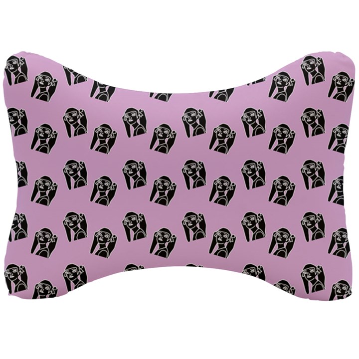 Girl Face Lilac Seat Head Rest Cushion