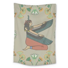 Egyptian Woman Wings Design Large Tapestry by Sapixe