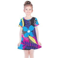 Pattern Leaf Polka Leaves Kids  Simple Cotton Dress by HermanTelo