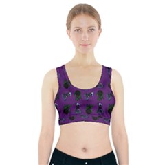 Gothic Girl Rose Purple Pattern Sports Bra With Pocket by snowwhitegirl