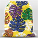 Pattern Leaves Grey Drawstring Bag (Large) View2