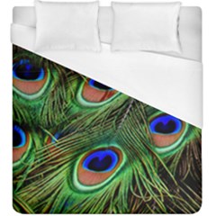 Peacock Feathers Plumage Iridescent Duvet Cover (king Size) by HermanTelo