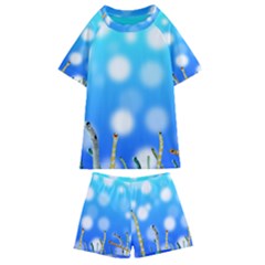 Sea Underwater Life Fish Kids  Swim Tee And Shorts Set by HermanTelo