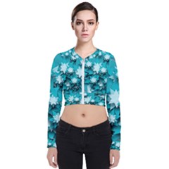 Stars Christmas Ice 3d Long Sleeve Zip Up Bomber Jacket by HermanTelo