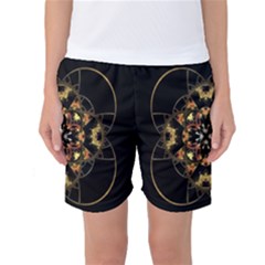 Fractal Stained Glass Ornate Women s Basketball Shorts by Sapixe