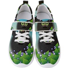 Kitten Black Furry Illustration Men s Velcro Strap Shoes by Sapixe