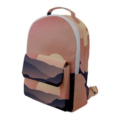 Sunset Sky Sun Graphics Flap Pocket Backpack (large) by HermanTelo