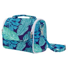 Tropical Greens Leaves Banana Satchel Shoulder Bag by HermanTelo