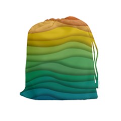 Waves Texture Drawstring Pouch (xl) by HermanTelo