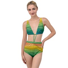 Waves Texture Tied Up Two Piece Swimsuit by HermanTelo