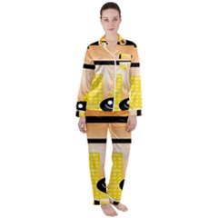 Abstract Anthropomorphic Art Satin Long Sleeve Pyjamas Set by Bajindul