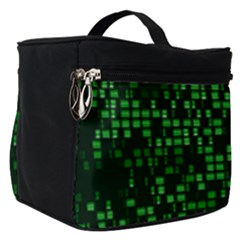 Abstract Plaid Green Make Up Travel Bag (small) by Bajindul