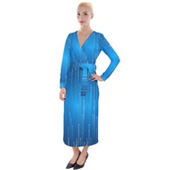 Abstract Rain Space Velvet Maxi Wrap Dress by Bajindul