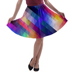 Abstract Background Colorful Pattern A-line Skater Skirt by Bajindul