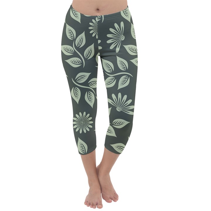 Flowers Pattern Spring Nature Capri Winter Leggings 