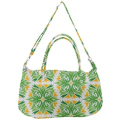 Green Pattern Retro Wallpaper Removal Strap Handbag by Bajindul