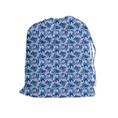 Blue Pattern Scrapbook Drawstring Pouch (xl) by Bajindul