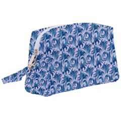 Blue Pattern Scrapbook Wristlet Pouch Bag (large) by Bajindul