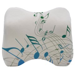 Music Notes Velour Head Support Cushion by Bajindul